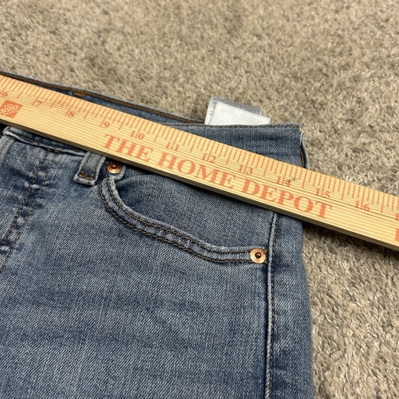 Levis Wedgie Skinny Jeans Womens 28 Blue Denim 28" Inseam Frayed Hem Stretch - Picture 4 of 7